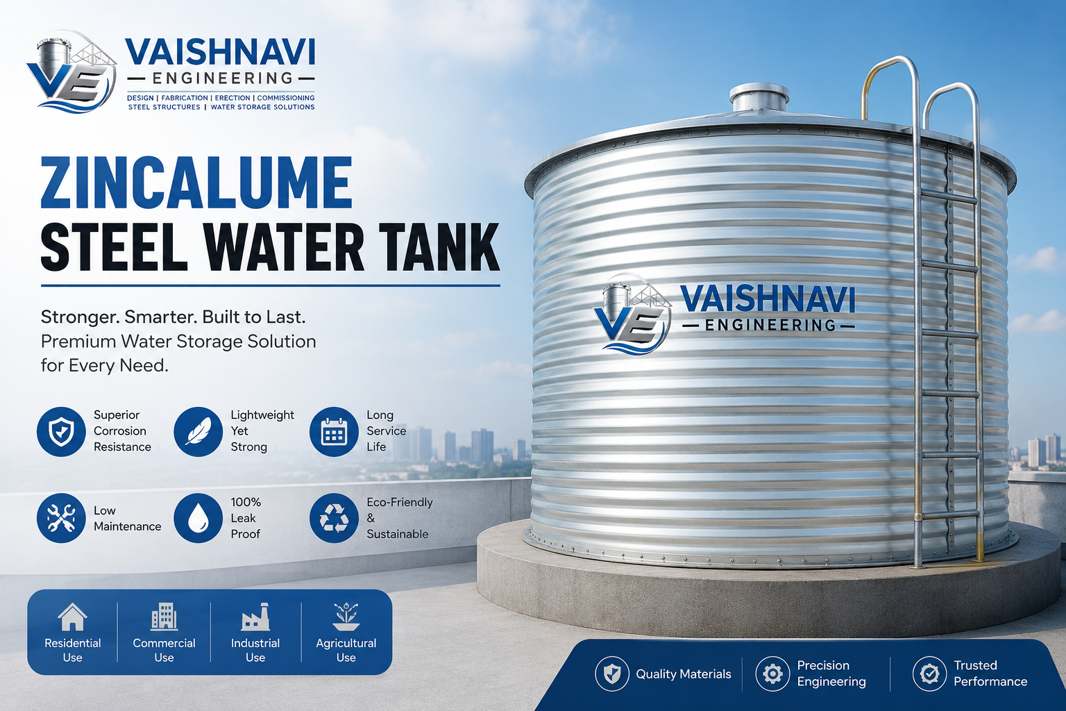 Zincalume Steel Water Tank
